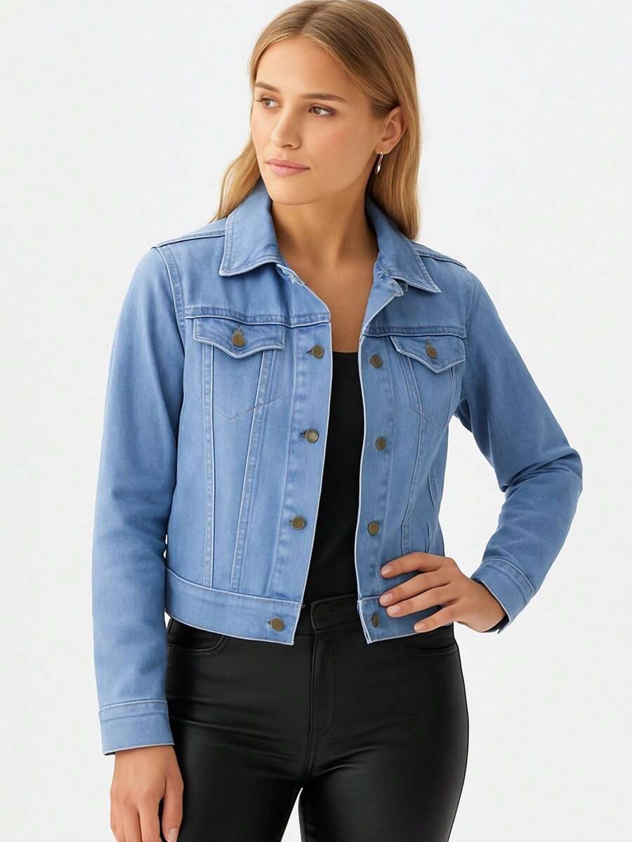 Women Lightweight Jackets - 中等水洗藍 - 查看 1