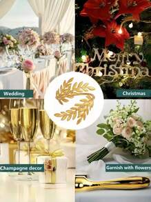 4-20pcs Metal Leaf Napkin Rings, Wheat Napkin Holders For Wedding, Christmas Party, Banquet