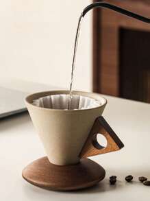 复古纹理卡布奇诺咖啡杯碟套装 | 法国利摩日瓷器 | 专利防溅漏斗设计 | 适用于意式浓缩咖啡、拿铁和玛奇朵