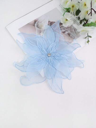 全新 3D 刺绣 4 层蕾丝水钻串珠贴花，宽度：23 厘米，DIY 婚纱装饰材料