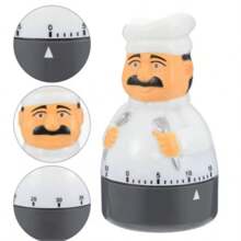 1 Piece Of Household Machinery Kitchen, Baking, Timer, Student Time Management, Fixed Clock Desktop Decoration Cartoon Kitchen Timer Chef Shape Digital Mechanical Reminder Cooking Time Manager Clock Countdown Multifunctional