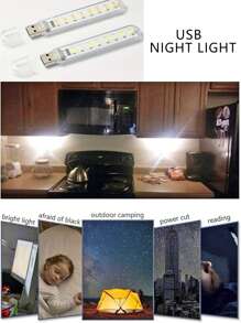 1 Stück tragbare 8 LED USB Hausdekor Nachtlicht, kleiner LED Licht Stick mit 8 LED Lampe, geeignet für Kinderbettkante Beleuchtung, Outdoor-Aktivität Beleuchtung, Camping Zelt Nachtbeleuchtung, tragbar zum Mitnehmen, Leselicht, Raumdekoration Atmosphäre Licht, Schlafzimmer Dekor Nachtlicht