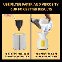 Cordless Paint Sprayer For DeWalt 20V Battery(No Battery), With Brushless Motor And Copper Nozzle 200W HVLP Spray Paint Gun Tool For Furniture Fence Walls Ceiling Door Etc - 黃色 - 查看 4