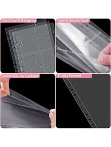 1Set A5 PU Leather Notebook Binder, 6 Ring Refillable Binder For Cash Stuffing Cover Photocard Binders, Large Multi-Functional Photo Album And Business Card Holder, Suitable For Collectible Cards, Sports And Game Trading Card, For Everyday Use