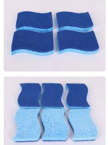 Blue S-Shaped Wood Pulp Sponge Scouring Pad Decontamination Absorbent Cleaning Wood Pulp Sponge Cellulose Dishwashing Sponge