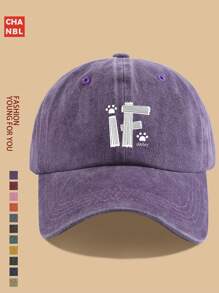 1 Stück lustiger Baseball Cap mit "IF"-Aufdruck, Hundepfoten-Motiv und "Life Is OK"-Grafik, schwarze Papa-Trucker-Mütze, atmungsaktiv und komfortabel in Unifarbe, Retro-Softtopmit gebogenem Schirm, unisex, Vatertagskappe, verstellbare Größe, vielseitig einsetzbare Persönlichkeit, lässiger Outdoor-Zubehör für Fahrrad, Sport und Party, einzigartiges Geschenkidee für Familie und Freunde