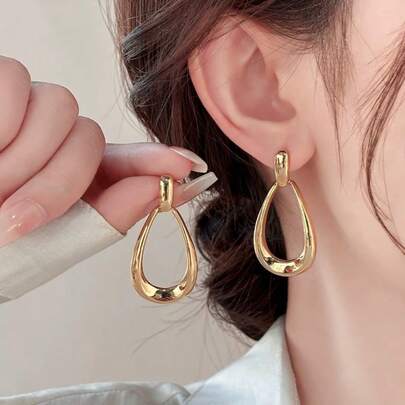 brincos modernos em formato de gota d'água, banhados a prata 925 ou ouro 18k