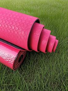 Esterilla de yoga bicolor, parte frontal suave y resiliente, parte trasera antideslizante, esterilla de fitness para pilates, almohadilla de picnic al aire libre, hecha de TPE, inodora, resistente, adecuada para mujeres, esterilla de entrenamiento en casa - Multicolor - Ver 18