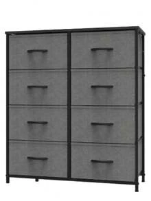 Fabric Storage Dresser With 9 Drawers, Steel Frame And Wooden Top For Bedroom, Closet And Entryway