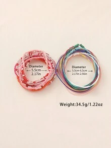 24pcs/Set Boho Colorblock Seed Bead Bracelets, Layered Woven Bracelets Suitable For Women Daily Casual Beach Vacation Wear - Stacking Suit - View 3