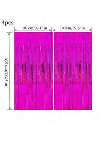 4 包铝箔窗帘背景银色金属丝箔流苏窗帘照片亭道具适用于生日婚礼订婚育儿室装饰婴儿洗礼单身派对圣诞节节日庆祝派对装饰、母亲节毕业季装饰、生日、单身派对、准新郎派对装饰 - 4 包 - 銀色 - 查看 37