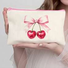 1/5/10/20pcs Sweet Pattern Canvas Zipper Bags Gift Storage Pouch Set, Y2K Style Bow Decor Accessory Organizer Bags, Essential For Ladies Party Butterfly Theme, Versatile Makeup Brush Holder, Stationery Pouch, Party Favor Bags