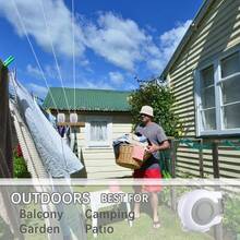 Retractable Clothesline Outdoor Indoor Laundry Line - 2x15m Double Lines Portable Clothes Drying Line Heavy Duty Wall Mounted Washing Line - Easy Installation - White - View 8