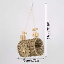 Parrot Toy Nest Swing Chew Tube Warm Wooden Parrots Perch Toy For Pet Bird