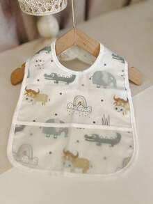 1 件蓝色格子豹纹印花围兜，适合 1-3 岁幼儿，大号防水口水围巾，适合日常使用、外出、用餐 - 彩色 - 查看 14