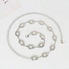 1 件波西米亚风格雕花金属腰带，适合夜间约会、派对、婚礼和节日等休闲场合，可搭配秋季、秋季、万圣节