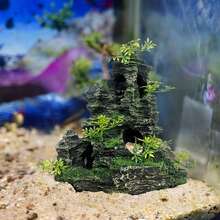 大型山景鱼缸装饰不褪色鱼缸装饰适用于家庭办公室鱼缸装饰 - 彩色 - 查看 1
