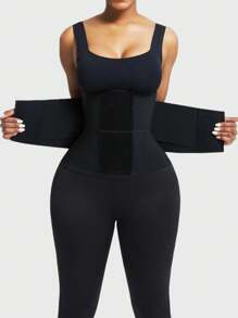 1 Pieza Cinturón doble Entrenador de cintura, Entrenador de cintura, Envoltura de abdomen Entrenamiento, Moldeador corporal reductor de abdomen, Ropa interior moldeadora ajustable Vientre plano, Vaina que aprieta y adelgaza, Uso diario clásico, Deportes