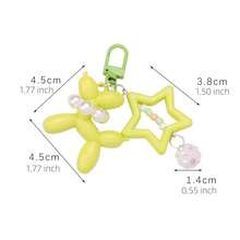 1 件彩色卡通狗气球配星星 ABS 仿珍珠围巾钥匙扣，可爱动物钥匙扣，适用于包袋和服装、节日礼物汽车配件哥特 Y2k - A - 查看 5