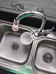 1 pieza Cesta de drenaje para fregadero de cocina, rejilla de drenaje de grifo de apertura/cierre con un clic, organizador de almacenamiento para lavado de verduras - Multicolor - Ver 2