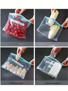 10/15/20件储物袋，拉链保鲜袋，食物分类储物袋，水果、谷物、蔬菜和肉类食品保鲜密封袋，厨房整理和储存，户外、露营返校厨房用品 - 彩色 - 查看 7