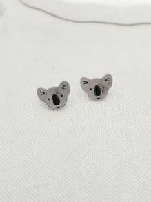 1 paire de boucles d'oreilles délicates et mignonnes au design de koala, convenant comme cadeau de bijoux pour les amateurs de koalas ou les amis