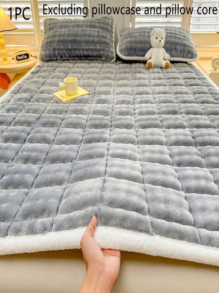 1 buah Alas Kasur Berlapis Abu-abu, Pelindung Kasur Abu-abu Gelap Lembut dari Taffeta Mewah, Alas Kasur Gaya Minimalis, Desain Tali Elastis 4 Sudut Cocok untuk Kasur Pegas, Dapat Dilipat untuk Penyimpanan, Mudah Perawatan, Dapat Digunakan Sepanjang Musim