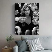 1 件，电影海报墙画，黑白性感女人装饰房间，现代帆布海报印刷，极简主义帆布画，家居装饰，适用于餐厅卧室和客厅的装饰画，无框