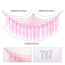 1 pieza Hamaca de red colgante para almacenar muñecos de felpa, decoración grande de hamaca para el hogar, sala de estar, dormitorio, regalo de decoración lindo y divertido, 100 X 100 X 150 Cm, hamaca triangular hecha a mano a ganchillo (sin luces incluidas)