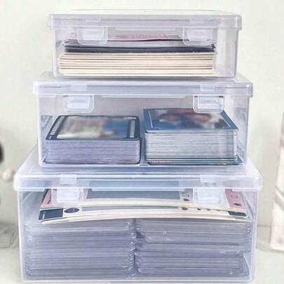 1 件长方形透明塑料收纳盒，用于存放零件、珠宝、鱼钩、电子元件、双盖桌面展示