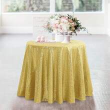 2pcs Black Sequined Tablecloths, 35 Inch Round Small Glitter Tablecloth For Birthday, Cake, Party, Christmas, Wedding, Home And Outdoor Decor - Multicolor - View 12
