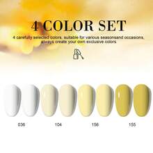 LIMEGIRL 4支/套 8毫升凝胶指甲油套装，同色同瓶，可卸凝胶指甲油套装，美甲沙龙DIY，居家美甲沙龙必备，女士美甲礼物 - 彩色 - 查看 3