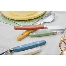 ANNOVA Juego de cubiertos de acero inoxidable con remaches/cubiertos de estilo retro (Light Purple, 20 Pieces) - Mezcla Morandi - Ver 12