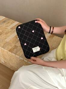 Bolso para laptop con bordado de corazón lindo, Estuche para tableta de 10/11 pulgadas, Bolso interior para laptop de 13-15.6 pulgadas - Multicolor - Ver 17