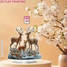 1pc MAHUNIYA Bohemian Acrylic Reindeer Decor Ornament, Christmas Theme Desktop Decoration, Multi-Purpose Animal Figurine, Suitable For Home, Office, Bookstore - Christmas Gift