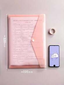 10/8/5pcs A4 Plastic Document Bags - Thick File Folders, Transparent Snap Closure Student Document Organizer Bags, A4 File Bags, PP Transparent Plastic Snap Closure File Bags, Plastic Document Bags, Macaron Color Waterproof Data Bags, Office File Folders | Fashionable Document Storage | Waterproof PP Material, Suitable For Students And Office Use, Back To School Season, School Supplies - Multicolor - View 2