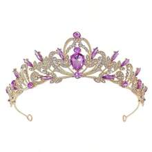 复古简约优雅公主皇冠头饰，适合新娘、18 岁生日、婚礼派对、表演、花卉装饰