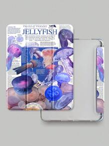 Beautiful Cartoon Star Pattern Transparent Silicone Shock-Absorbing Bracket With Pen Slot, Suitable For Galaxy Tab A8 10.5, S6 Lite 10.4, S7/S8/S9Inch. It Supports Sleep Awakening As A Holiday Gift