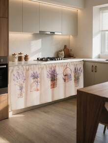 1 pieza Cortina divisoria impresa en lino minimalista y fresca - cactus - Ver 4