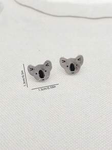 1 paire de boucles d'oreilles délicates et mignonnes au design de koala, convenant comme cadeau de bijoux pour les amateurs de koalas ou les amis