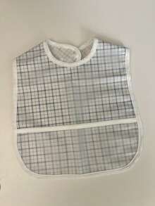 1 件蓝色格子豹纹印花围兜，适合 1-3 岁幼儿，大号防水口水围巾，适合日常使用、外出、用餐 - 彩色 - 查看 16