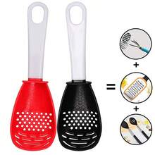1/2 Pcs Multi-Functional Kitchen Masher Tool, Ricing Ricer Potato Masher Garlic Smasher Slotted Spoon, Cooking Tool Design - Multicolor - View 4