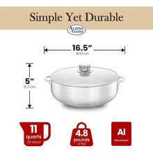 11Quart Aluminum Caldero Stock Pot With Glass Lid Cooking Dutch Oven Performance For Even Heat Distribution Perfect For Serving Large And Small Groups Riveted Handles Commercial Grade - 玻璃蓋 - 查看 5