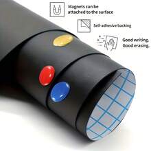 1 卷磁性墙饰 - 可重复使用 PVC 黑板，适用于办公室、家居或教室装饰，办公室墙饰 | 现代墙饰 | 可重复使用黑板学校用品，返校 - 彩色 - 查看 6