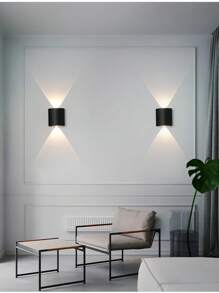 1 Piece, Modern Courtyard LED Wall Light -2W, AC 110-260V, Outdoor Wall Wash Light And Indoor Decoration Light, Staircase And Step Wall Light, Easy To Install, Durable ABS Shell, Warm Light Color, Suitable For Courtyard Villa Entrance, Hotel Corridor, Balcony, Corridor, Staircase, Indoor And Outdoor, Park, Fence Lighting Wall Light