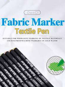 12/24色1盒布画笔防水不褪色涂鸦笔织物笔手工绘画笔DIY彩绘T恤鞋刷马克笔彩色笔，学校用品，返校