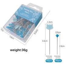 80pcs/Set Embroidery Patchwork Tools Straight Sewing Pin Cat Diamond Patchwork Pin For Sewing Quilting Positioning Pin Holder - Black - View 12