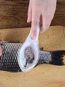 1 件装塑料鱼鳞刮刀带盖，手动厨房鱼鳞工具 - 彩色 - 查看 4