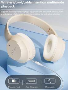 Audífonos Inalámbricos Con Larga Duración De Batería, Adecuados Para Juegos Y Música - Beis - Ver 7
