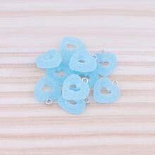 10 cái/lô nhiều màu sắc kẹo mềm hình trái tim quyến rũ mặt dây chuyền bằng nhựa quyến rũ cho bông tai vòng tay làm đồ trang sức - Mặt dây chuyền tình yêu rỗng Gummy - Xem 17